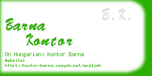 barna kontor business card